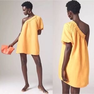 Anthropologie Yellow One-Shoulder Mini Dress
